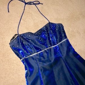 Blue Halter Top Prom/Formal Dress